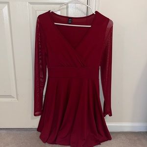 SHEIN Red Long Sleeve Dress- Size Small- Never Used
